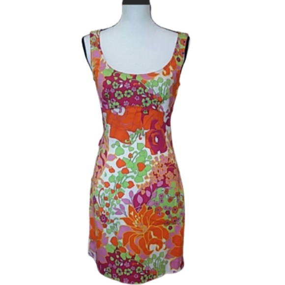 Moschino Dresses & Skirts - Moschino Jeans Donna floral retro look scoop neck shift dress size 8